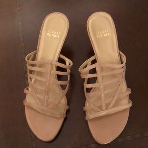 Stuart Weitzman strap he sandals with kitten heel
